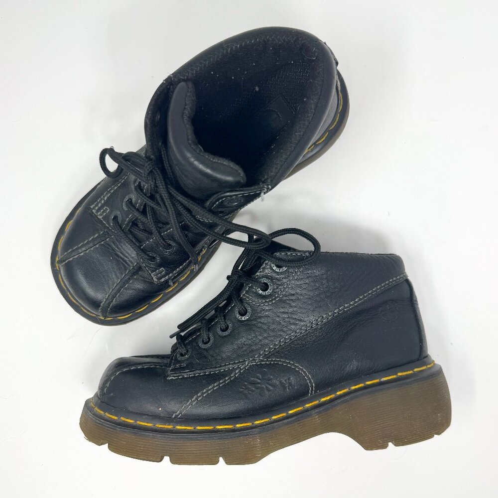 Dr Marten 12281 Daisy Black Leather Chunky Platform Shoes 90s US 7